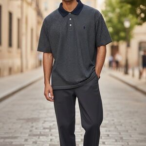 Polo by Ralph Lauren Navy and White Striped Polo